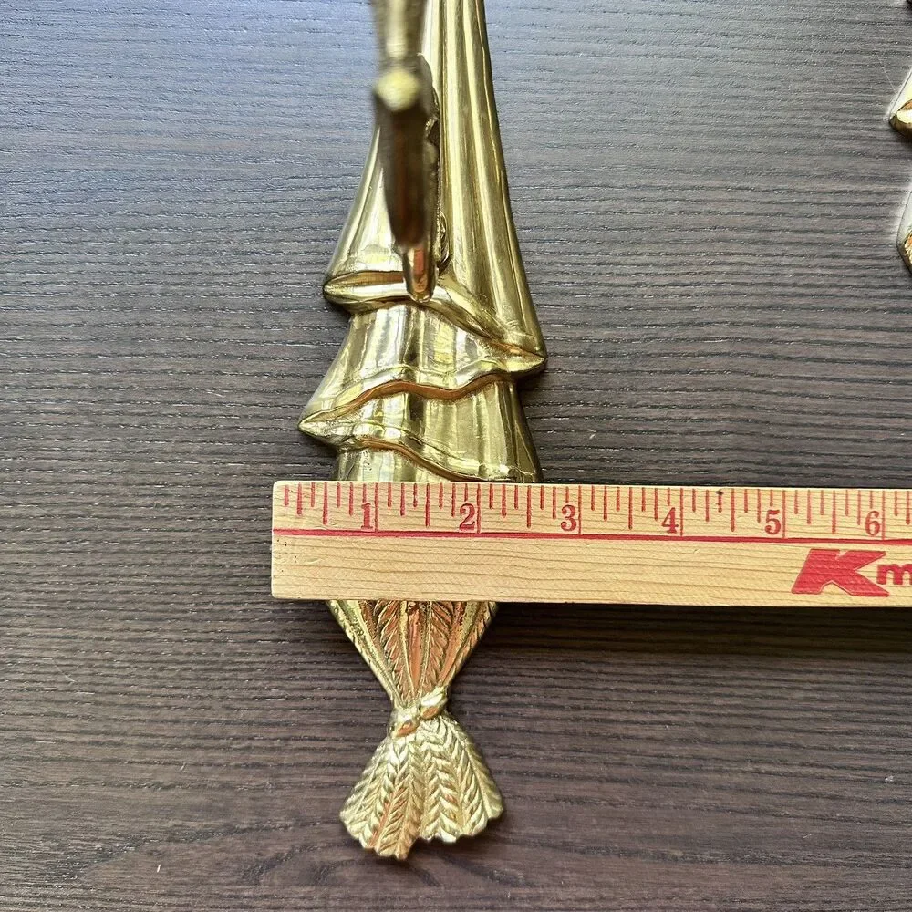 Vintage-2 x Brass Wall Sconces 12” Candle Ornate Holders Swivel Arm Made India